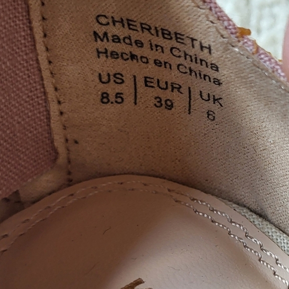 Kelly & Katie Espadrille Wedge Blush Pink & Tan Cheribeth Sandals Size 8.5 - Picture 7 of 10